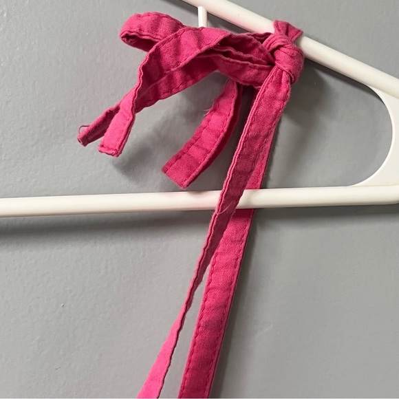 y2k billabong embroidered pink tie straps summer cotton dress sz large - Picture 4 of 10